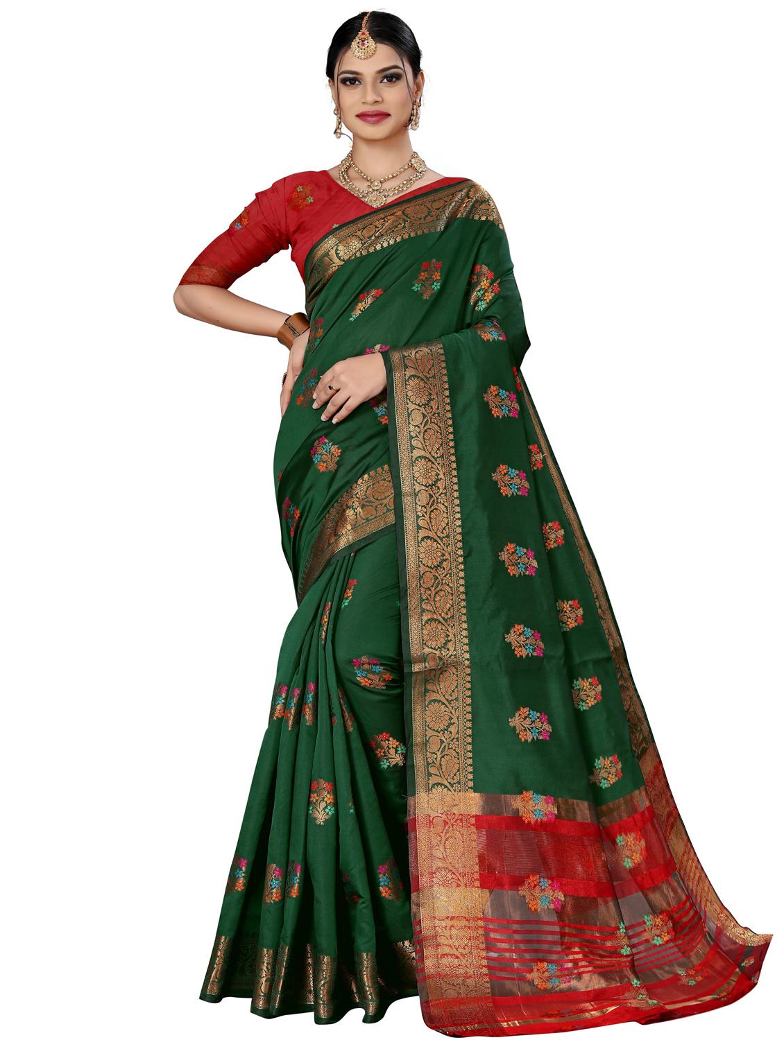zari work kanjivaram saree with blouse - 17819643 - Zoom Image - 0