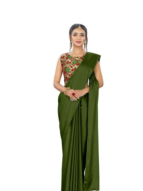 green silk saree - 17819968 - Standard Image - 0