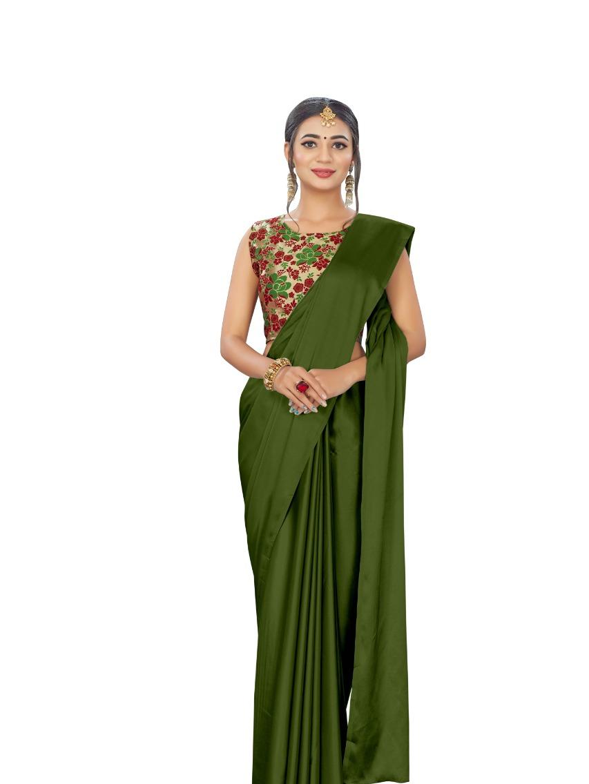 green silk saree - 17819968 - Zoom Image - 0