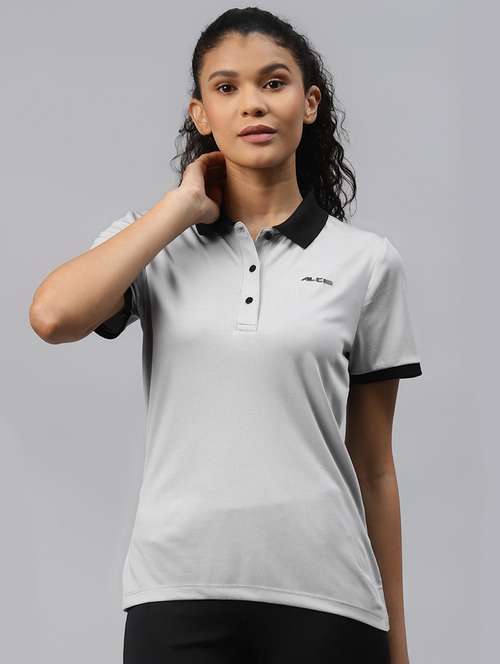 contrast polo neck  tee - 17820625 -  Standard Image - 0