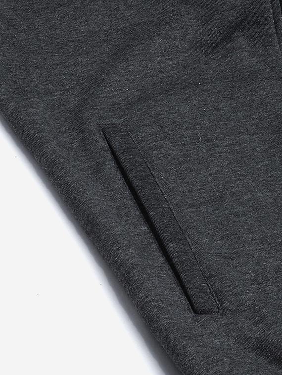 grey solid casual jacket - 17820668 - Standard Image - 5