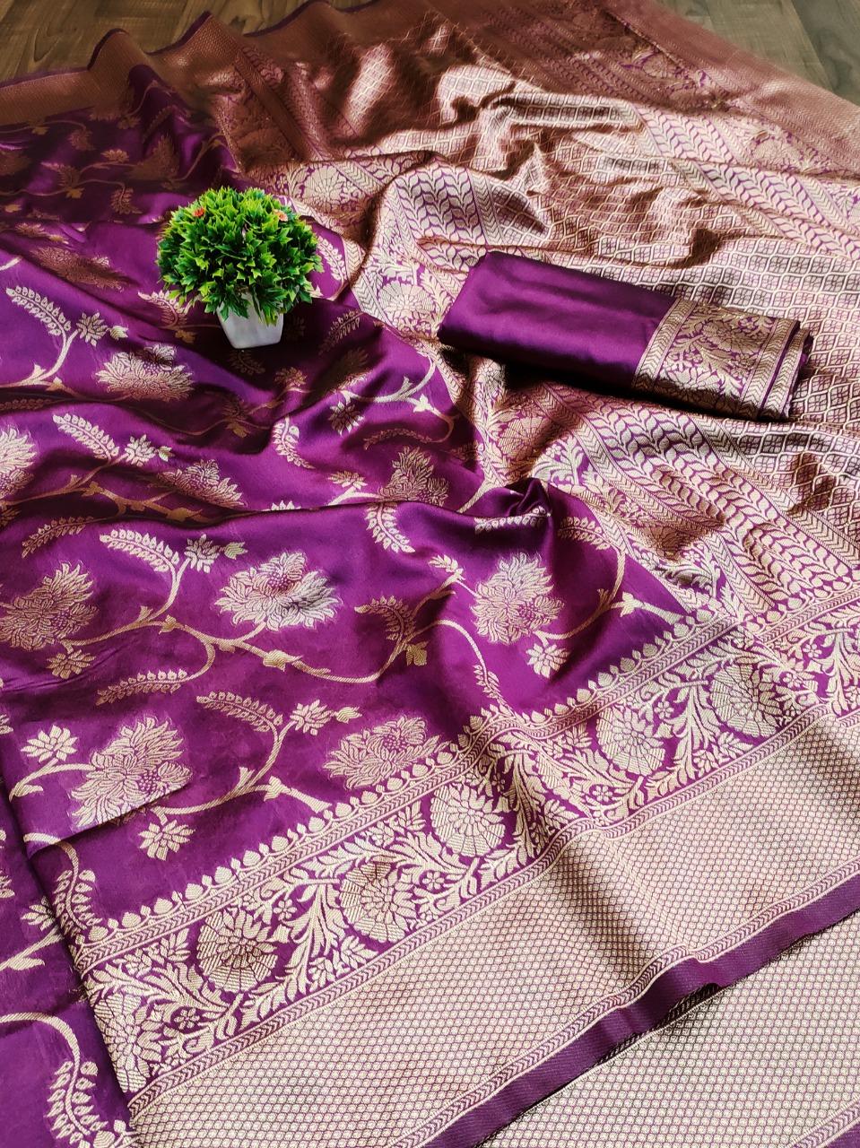 all over jal wine saree with - 17822084 - Standard Image - 3