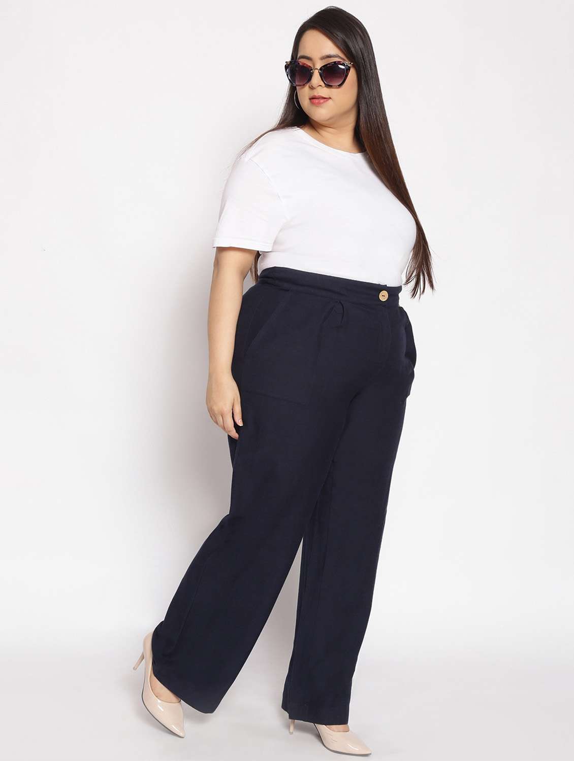 mid rise flat front plus trouser  - 17822157 -  Standard Image - 3