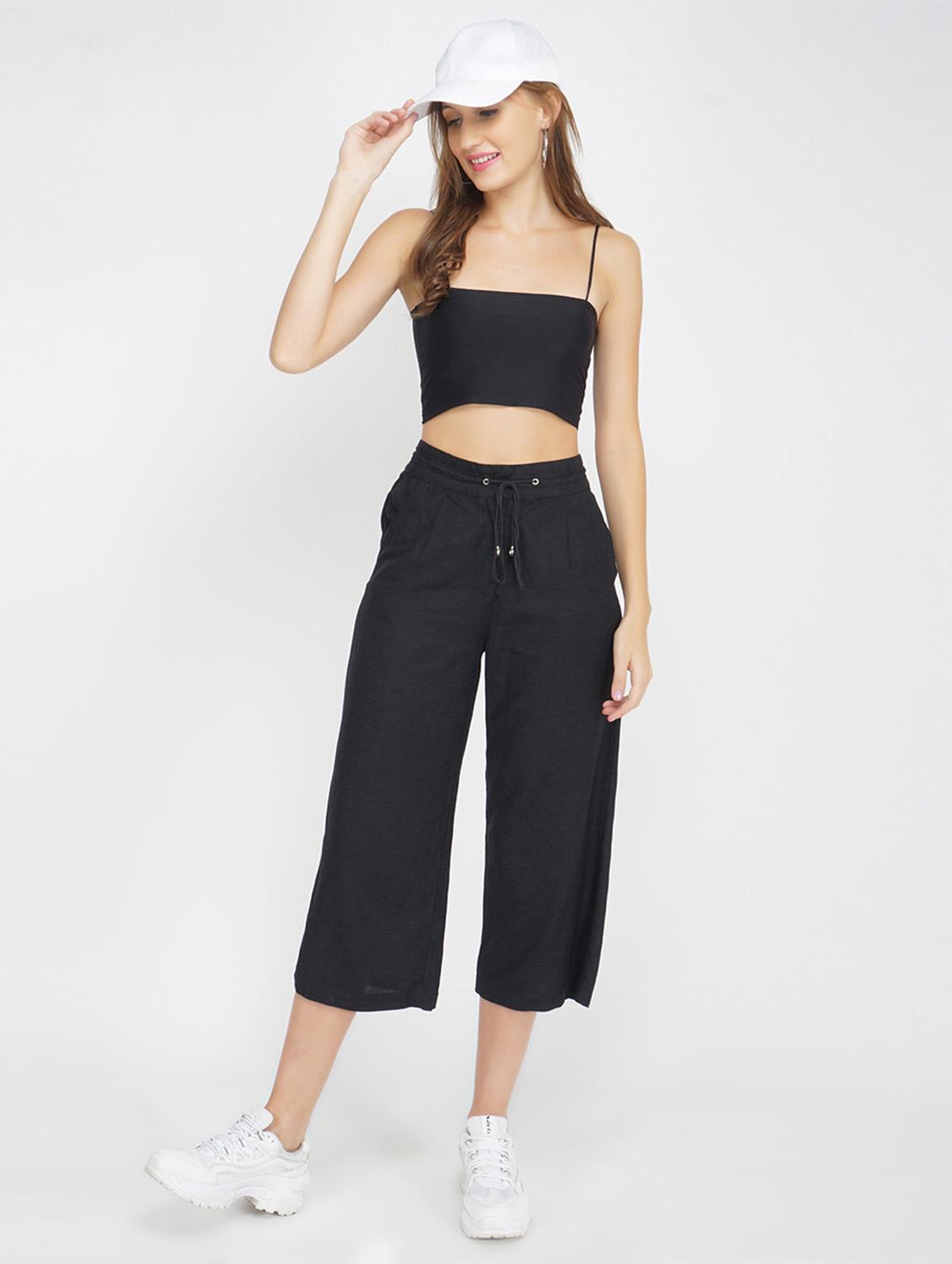 solid black flat front trouser - 17822173 - Standard Image - 3