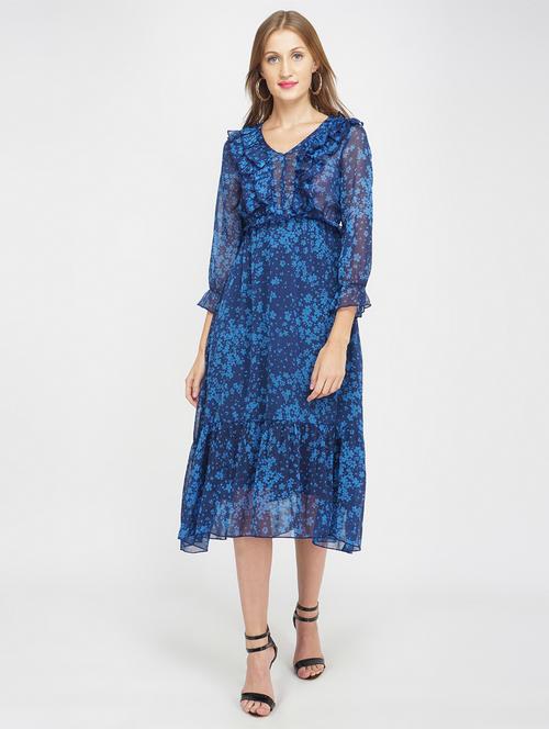 v-neck floral a-line dress - 17822195 -  Standard Image - 0