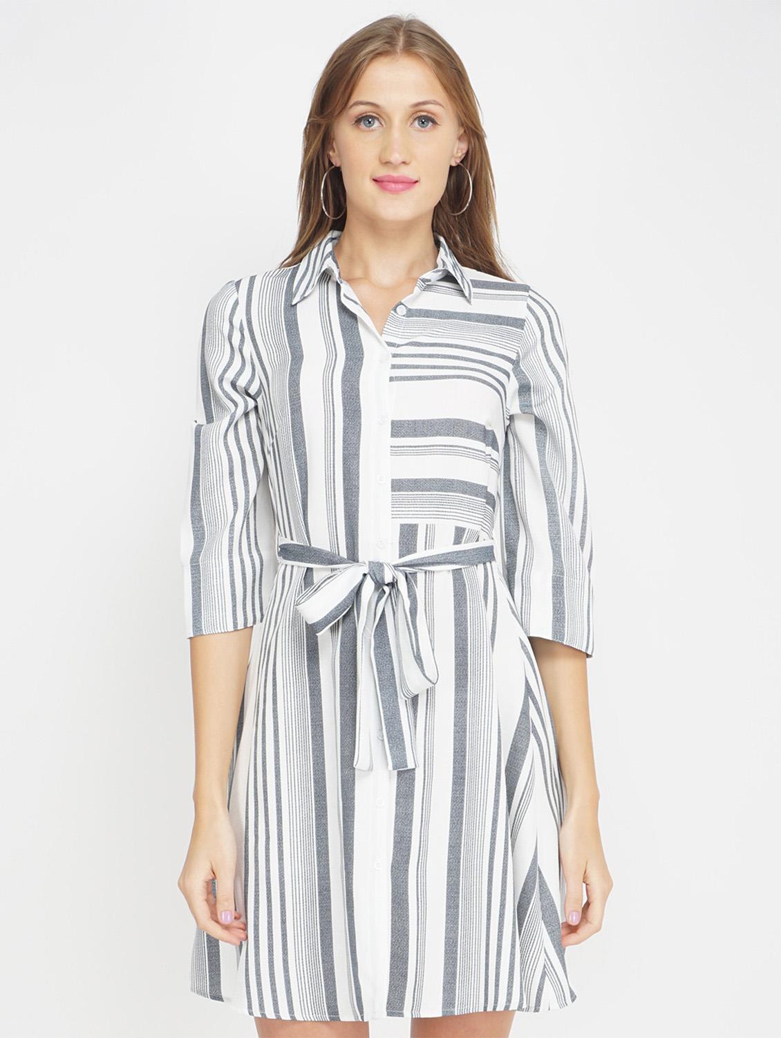 tie front striped shirt dress - 17822199 -  Zoom Image - 0
