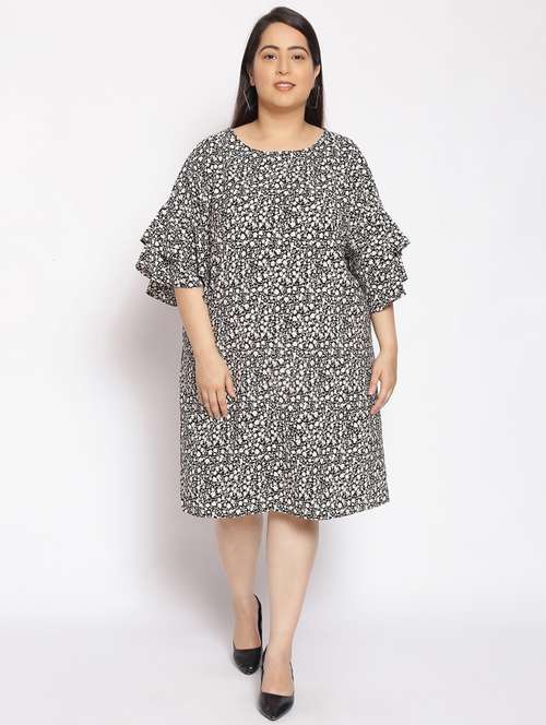bell sleeved floral a-line dress - 17822205 -  Standard Image - 0