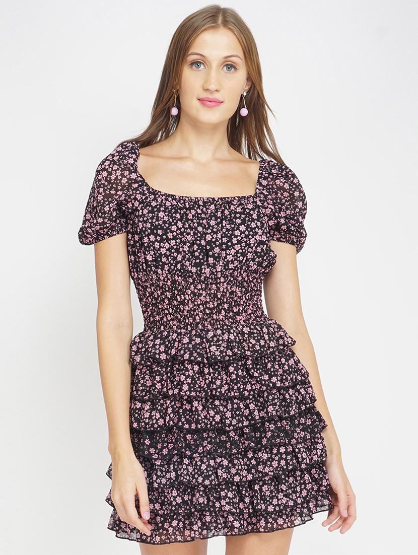 purple polyester aline dress - 17822220 - Zoom Image - 0