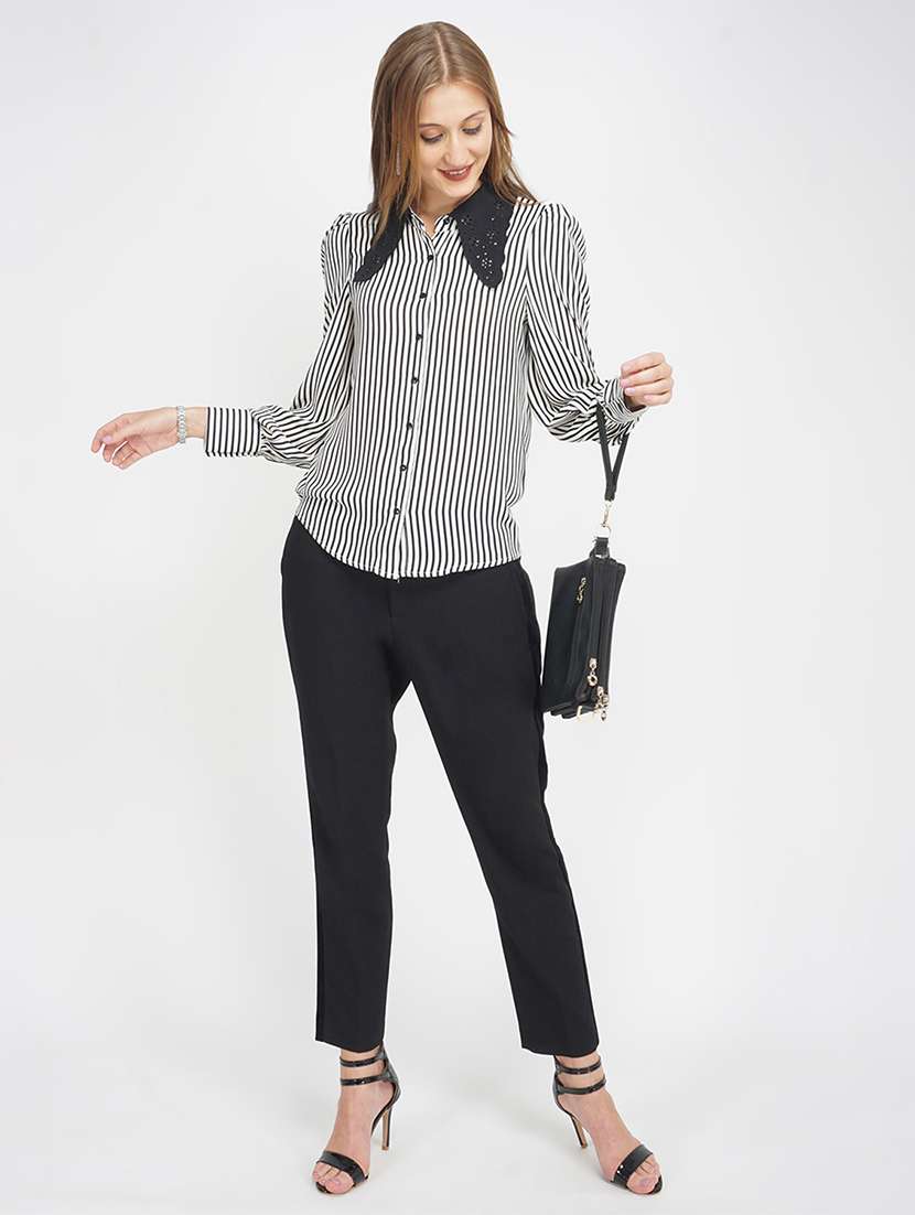 peterpan collar striped shirt - 17822241 -  Standard Image - 3