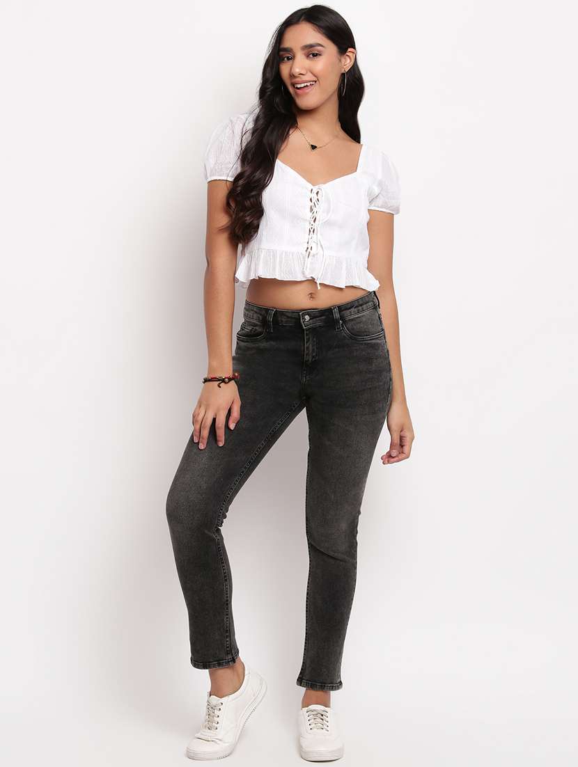 women's plain slim fit jeans - 17822438 -  Standard Image - 3