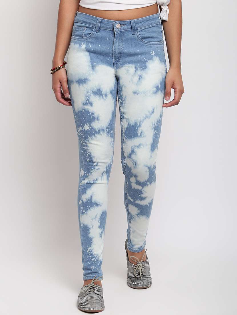 women's tie & dye slim fit jeans