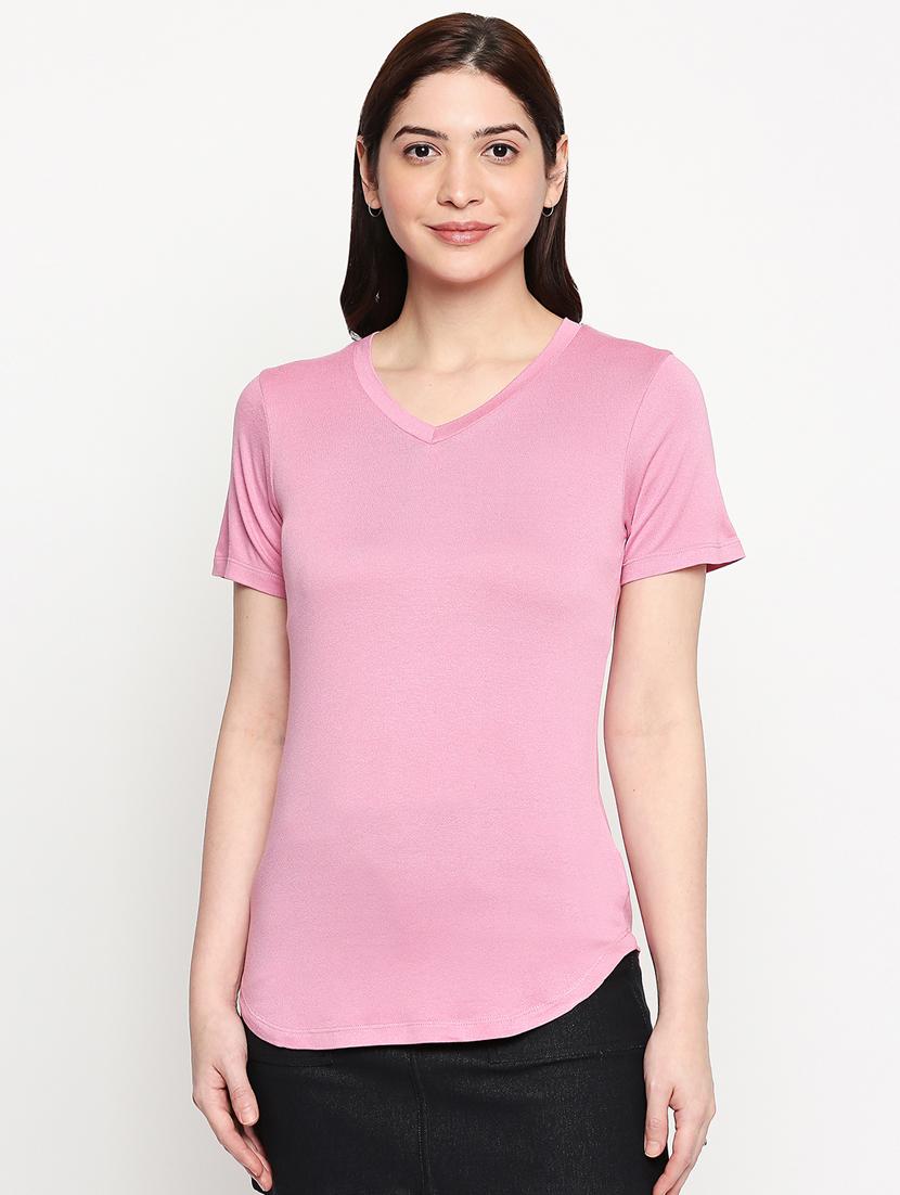 v neck solid t-shirt  - 17822501 -  Zoom Image - 0