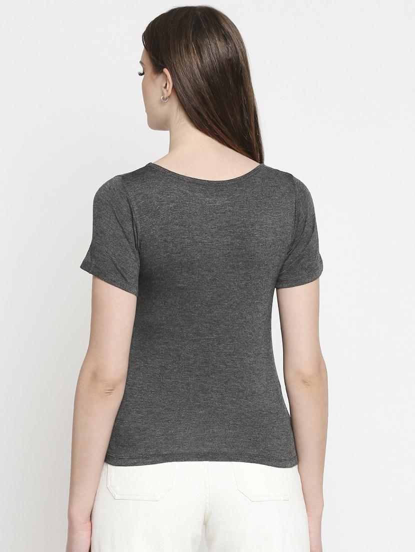 round neck solid t-shirt - 17822520 - Standard Image - 3