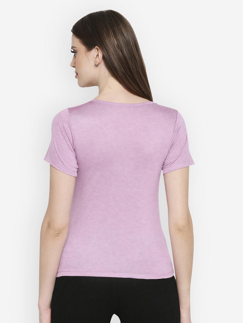 round neck solid t-shirt - 17822522 - Standard Image - 3