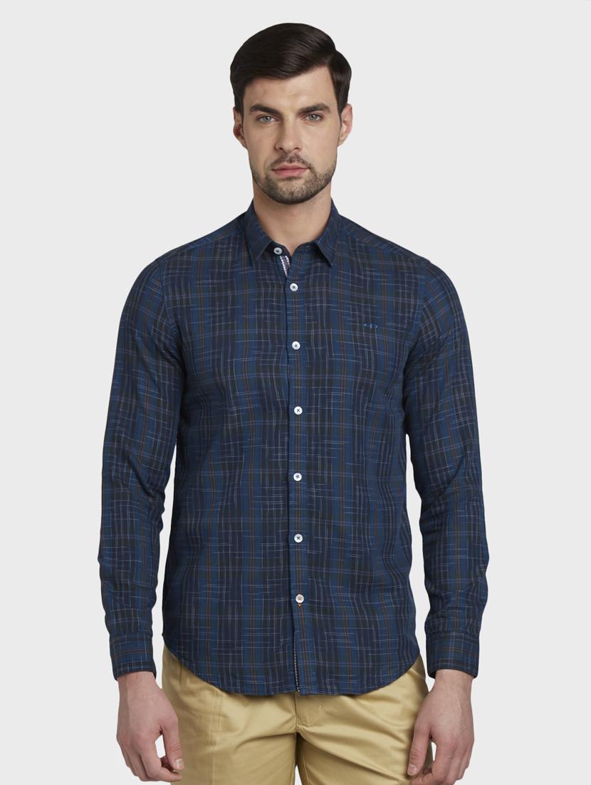 teal checkered casual shirt - 17823011 - Zoom Image - 0