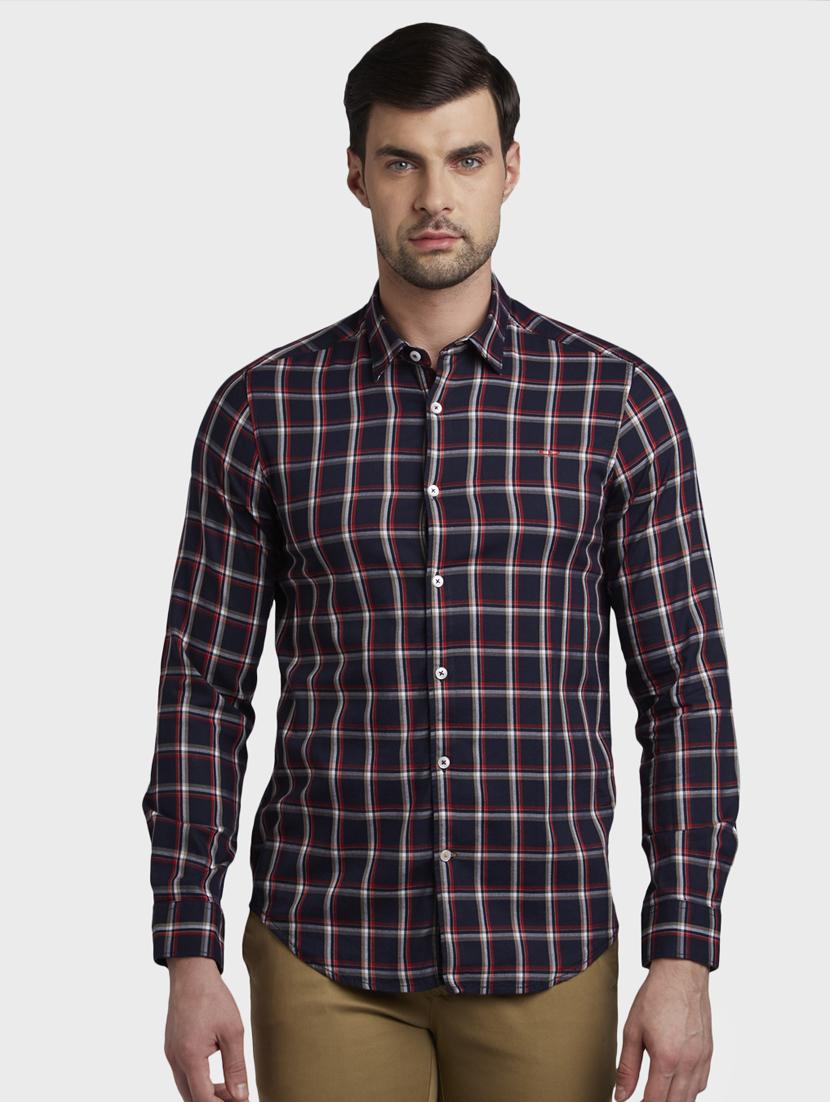 dark blue checkered casual shirt - 17823014 -  Zoom Image - 0