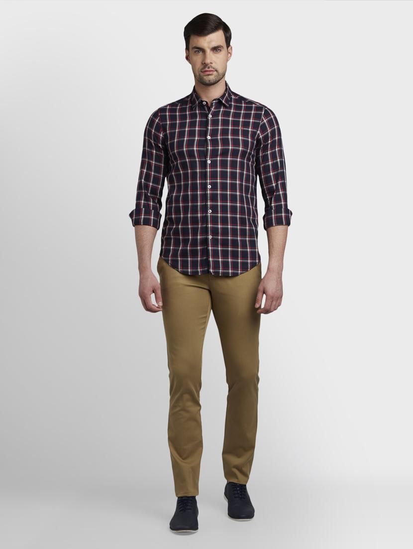 dark blue checkered casual shirt - 17823014 - Standard Image - 3