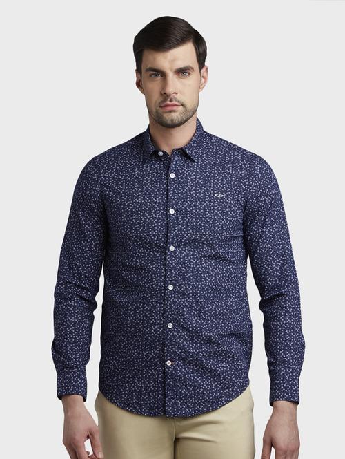 navy blue printed casual shirt - 17823018 -  Standard Image - 0
