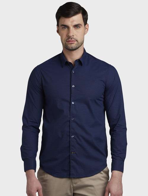 navy blue printed casual shirt - 17823020 -  Standard Image - 0