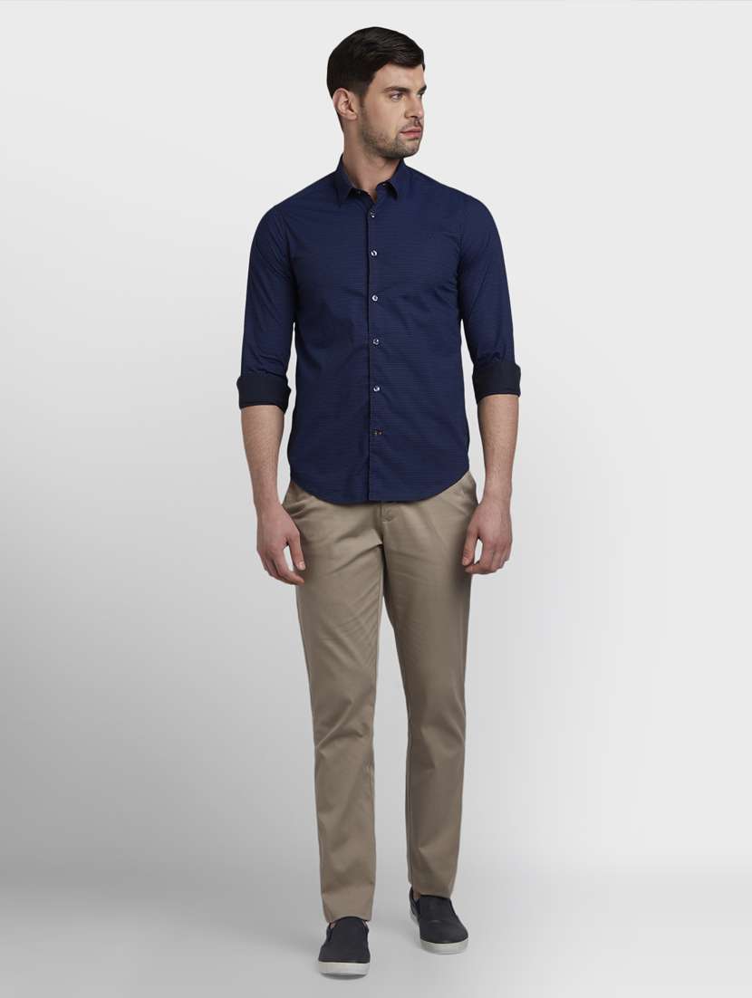 navy blue printed casual shirt - 17823020 - Standard Image - 3