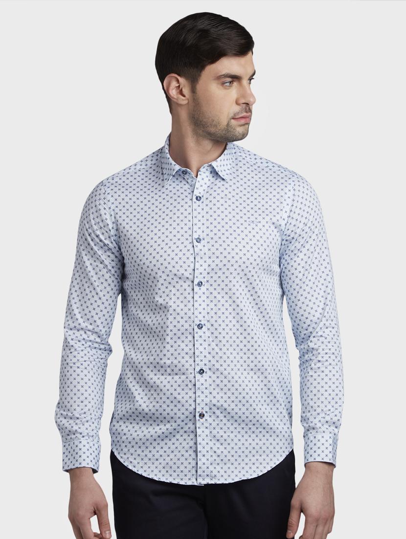 light blue printed casual shirt - 17823023 - Zoom Image - 0