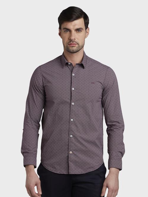 maroon printed casual shirt - 17823024 -  Standard Image - 0