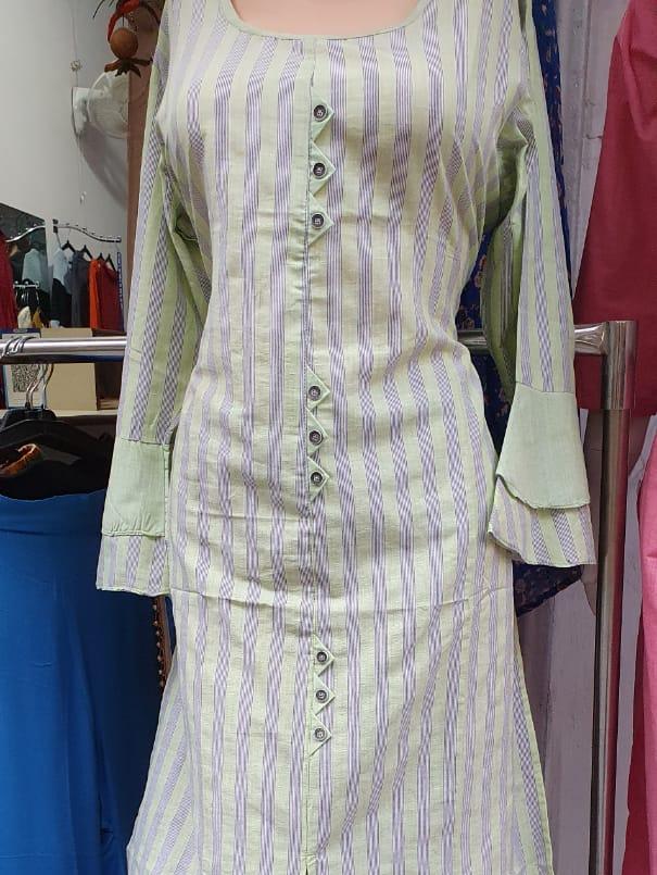 green cotton churidars - 17823507 -  Zoom Image - 0