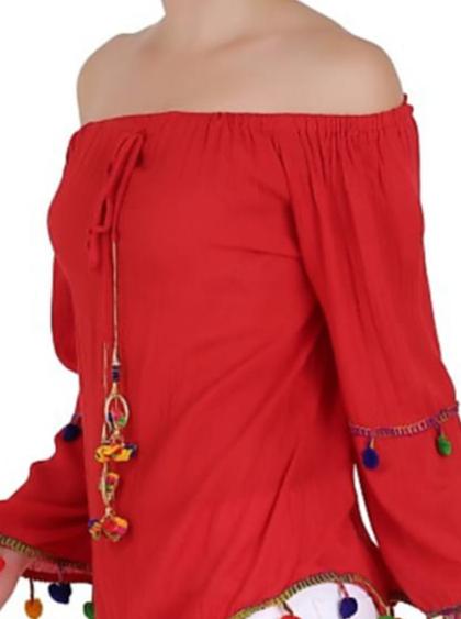 red khadicotton top - 17824738 - Zoom Image - 0
