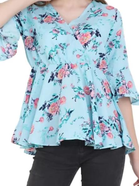 lightblue cottonjersey top - 17824739 - Standard Image - 0