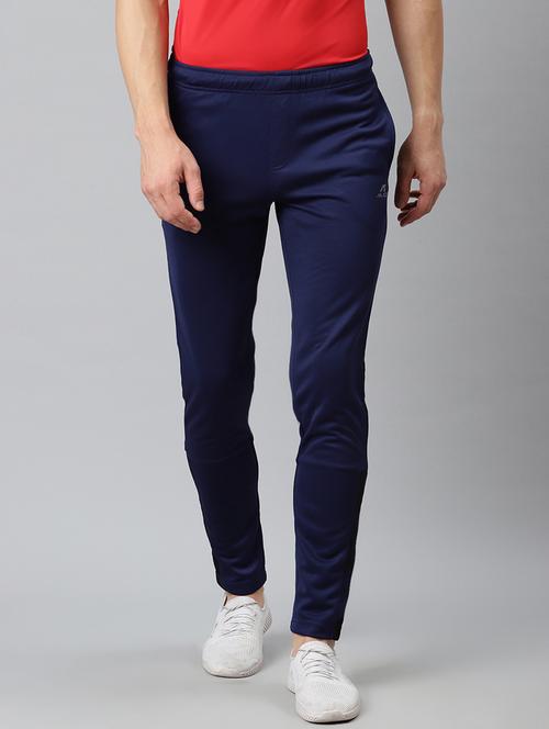 navy blue solid full length track pant - 17825418 - Standard Image - 0