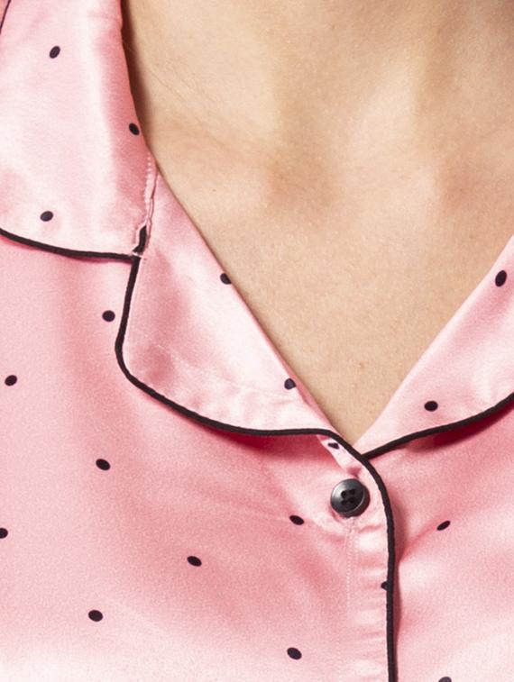 shirt collar printed nightwear shorts set - 17826752 - Standard Image - 3