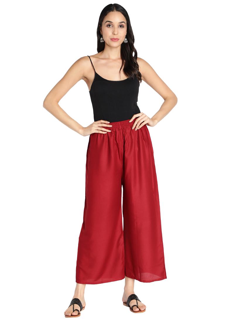 mid rise solid palazzo - 17826888 - Standard Image - 3