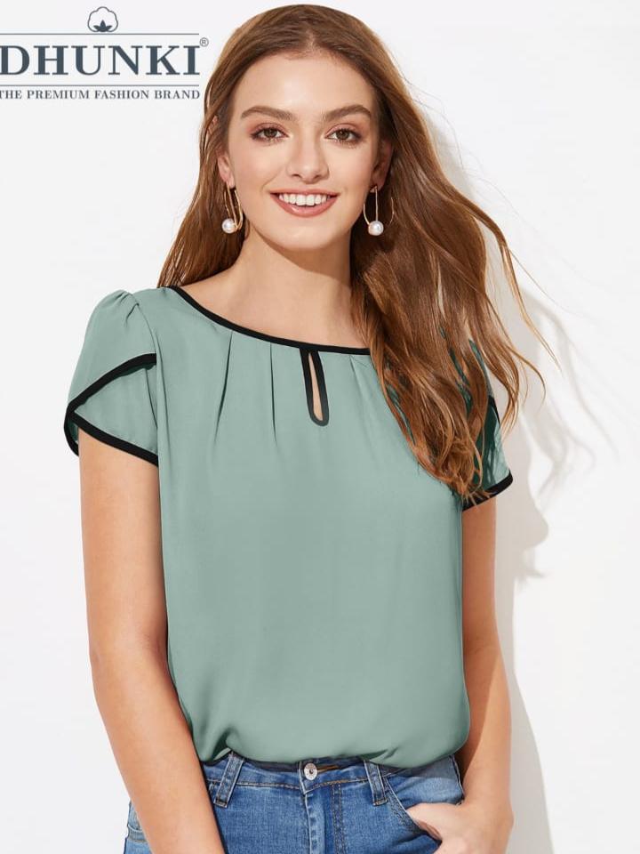grey rayon top - 17827010 - Zoom Image - 0