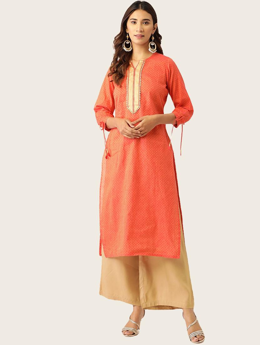 self design kurta palazzo set