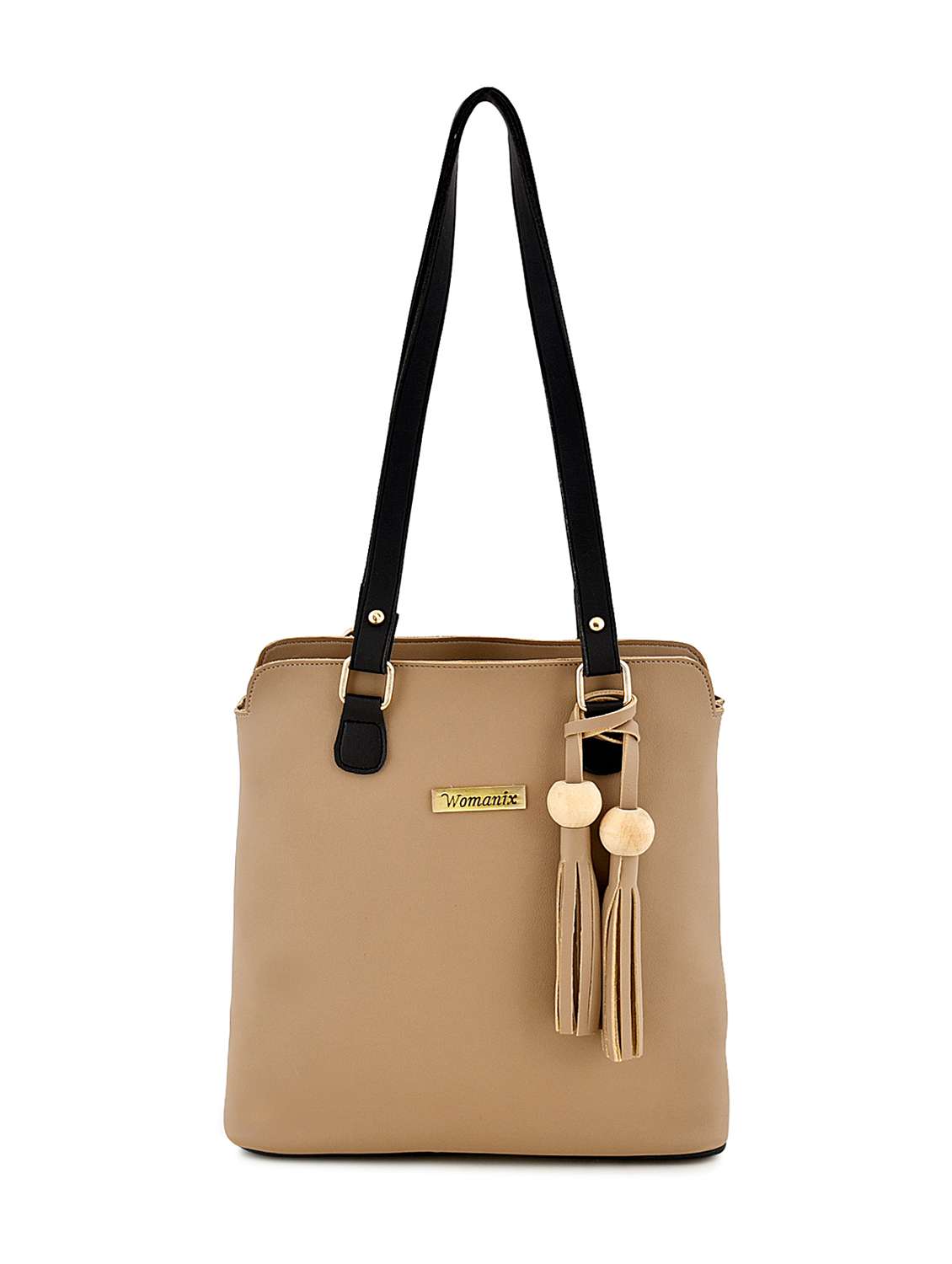 beige leatherette (pu) handbag