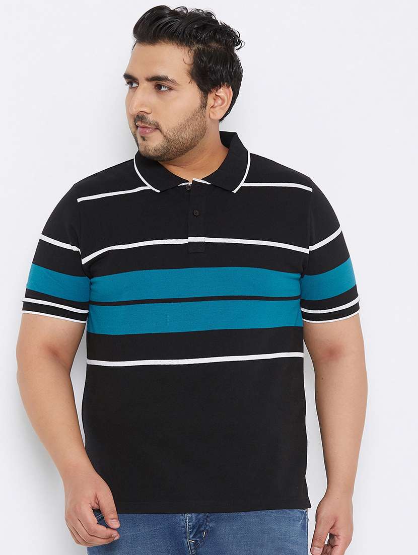 black striped polo t-shirt - 17828441 - Zoom Image - 0