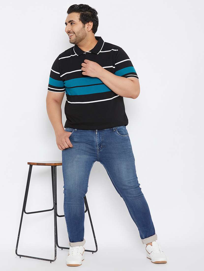 black striped polo t-shirt - 17828441 - Standard Image - 3