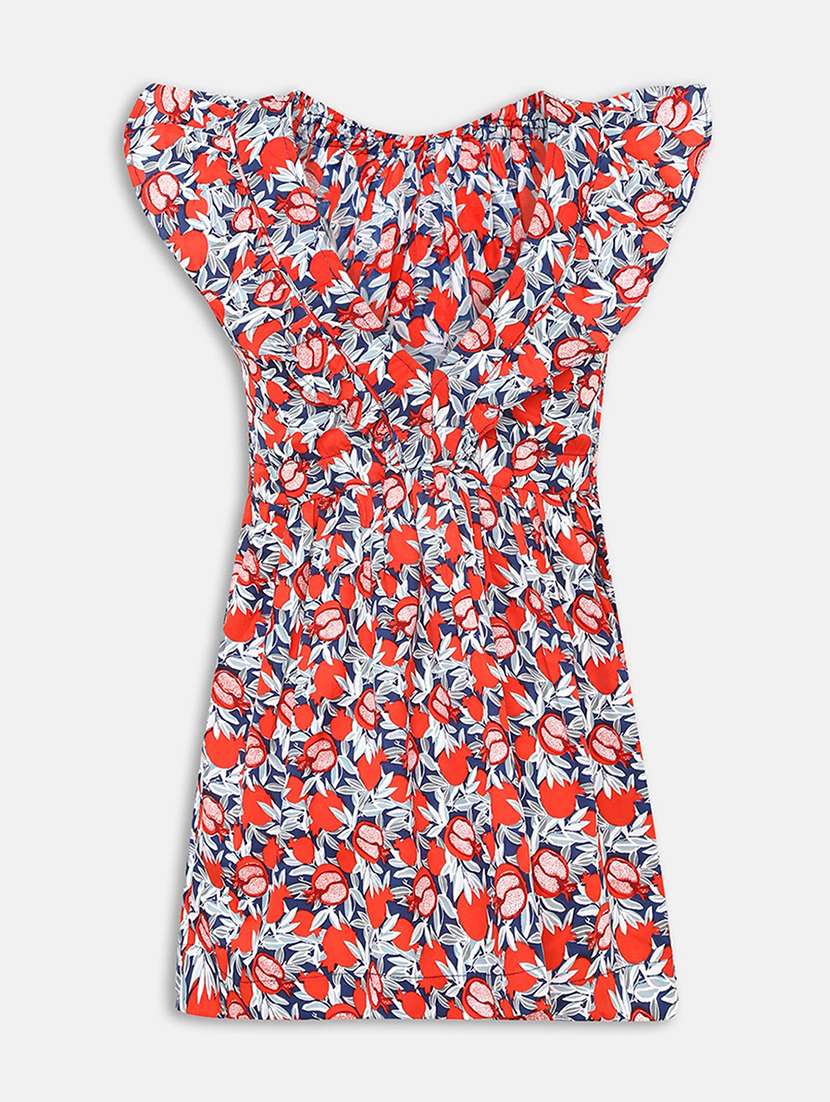 girls v neck short sleeves frock