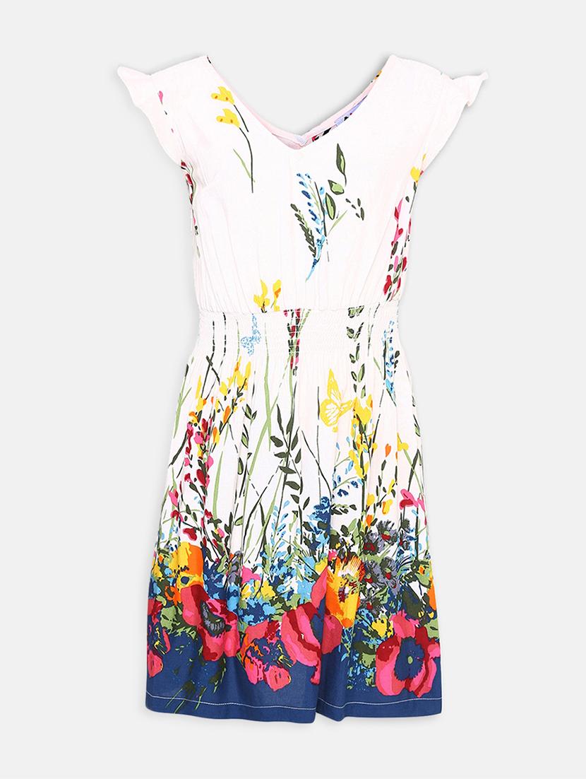 girls v neck cap sleeve frock - 17829161 - Zoom Image - 0