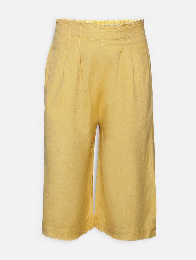 yellow solid casual trouser - 17829170 -  Zoom Image - 0