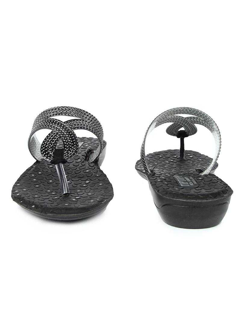 black pvc toe separator sandals - 17830169 - Standard Image - 3