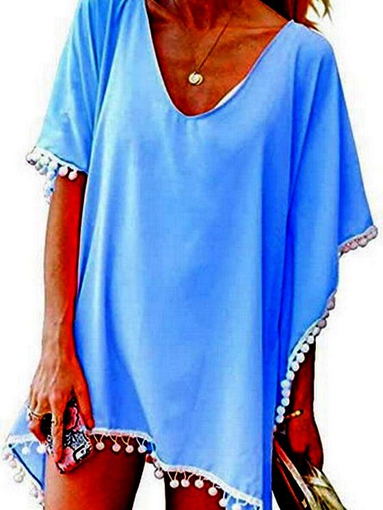 stunning, solid colors woven kaftan/dress, has - 17830693 - Zoom Image - 0