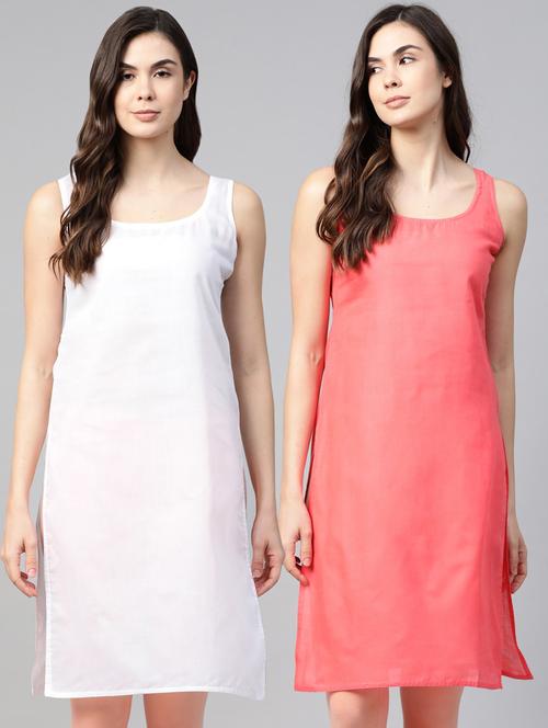 ada set of 2 white & carrot pink camisole - 17832087 - Standard Image - 0