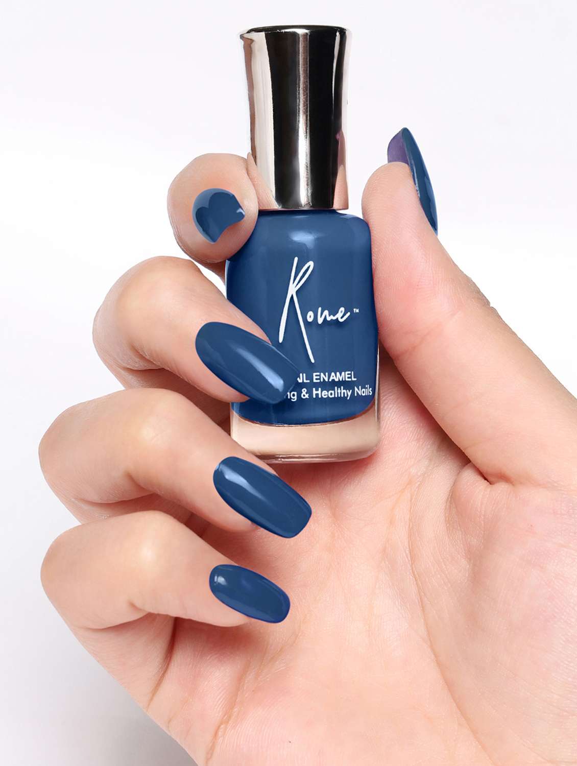 Set Of 3 Strong & Healthy Nail Enamel (Prussian Blue, Moss Green & Dusty Pink)