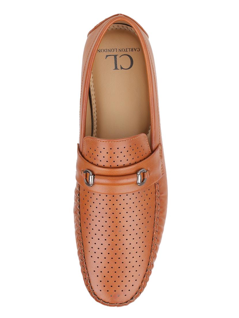 tan synthetic slip on loafers - 17832449 - Standard Image - 3
