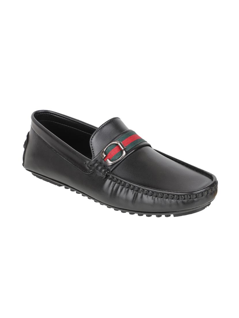 black synthetic slip on loafers - 17832453 -  Zoom Image - 0