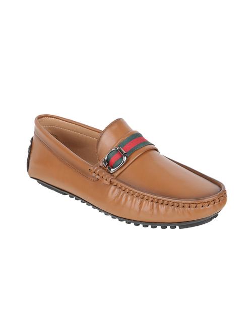 tan synthetic slip on loafers - 17832454 - Standard Image - 0