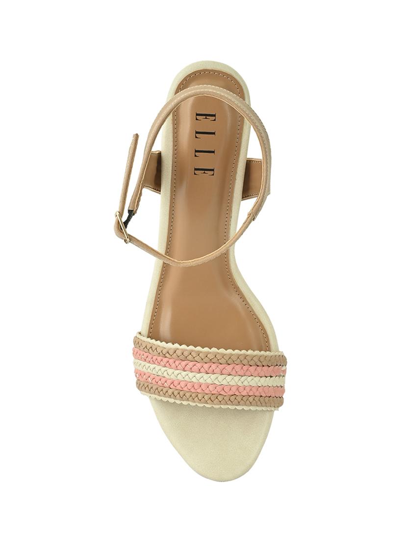 beige synthetic back strap sandals - 17832561 - Standard Image - 3