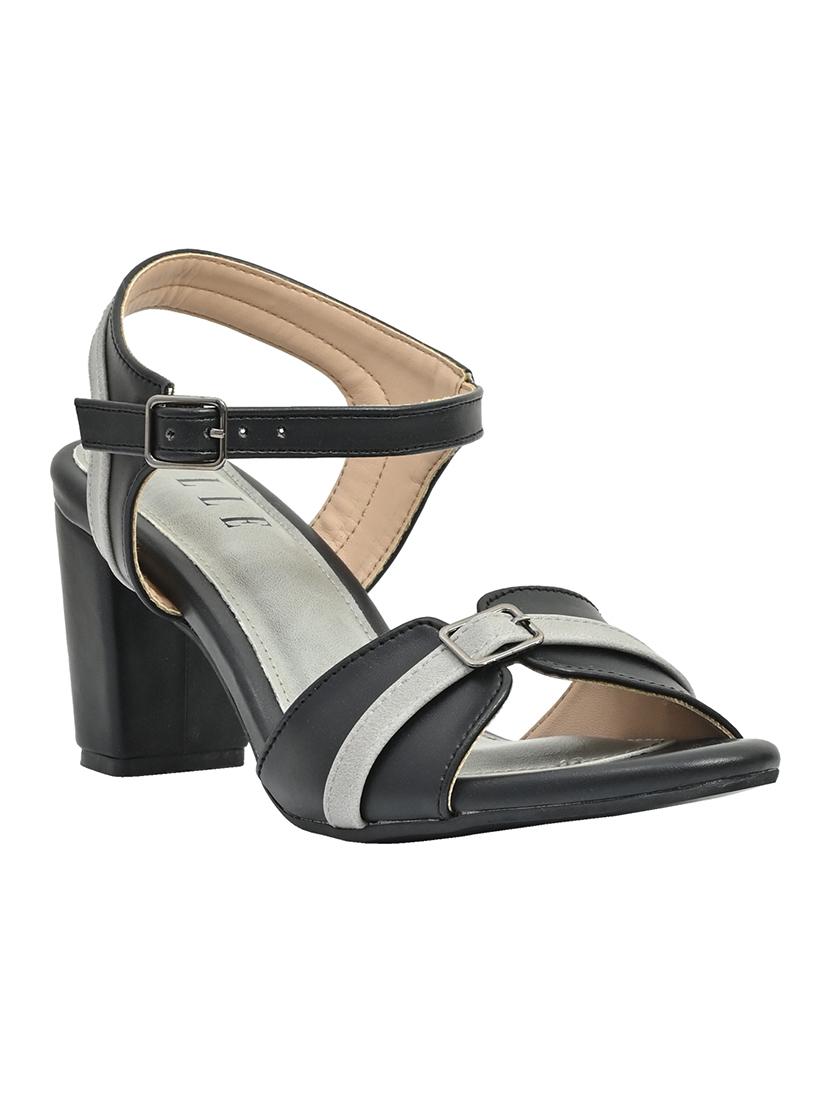 black synthetic back strap sandals - 17832566 -  Zoom Image - 0