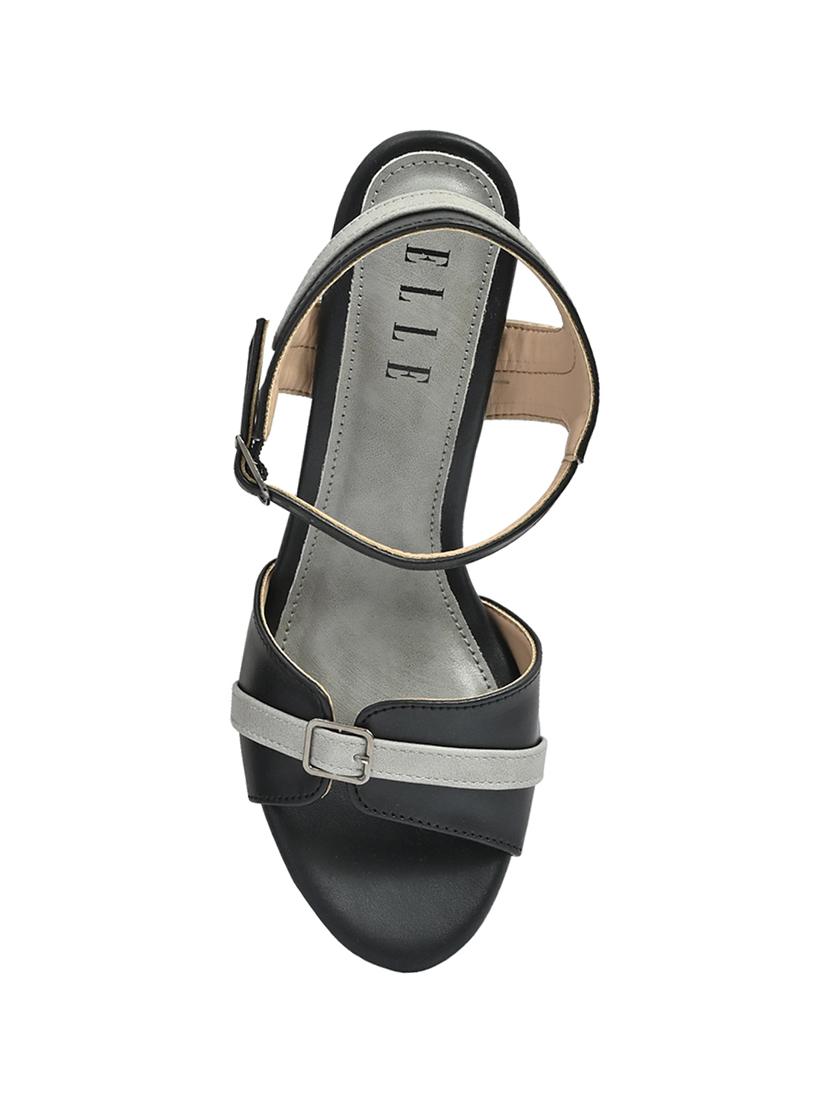 black synthetic back strap sandals - 17832566 - Standard Image - 3